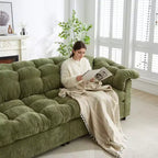 Zeus & Ruta 94.8 Modern Chenille Cloud Sofa with Deep Seat for for Living Room, Bedroom, Office