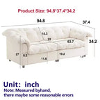 Zeus & Ruta 94.8 Modern Chenille Cloud Sofa with Deep Seat for for Living Room, Bedroom, Office