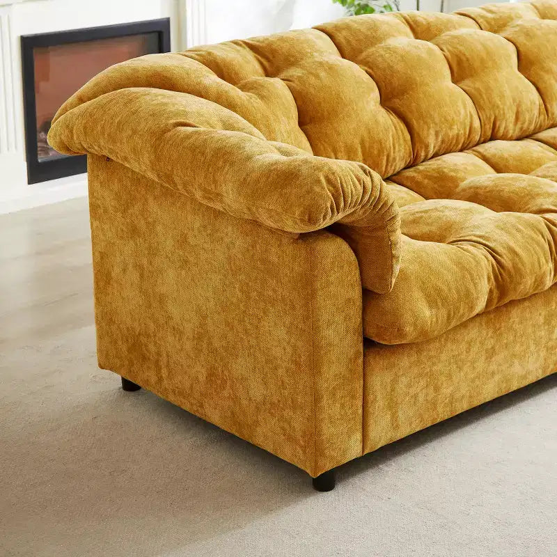 Zeus & Ruta 94.8 Modern Chenille Cloud Sofa with Deep Seat for for Living Room, Bedroom, Office