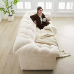 Zeus & Ruta 94.8 Modern Chenille Cloud Sofa with Deep Seat for for Living Room, Bedroom, Office