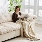 Zeus & Ruta 94.8 Modern Chenille Cloud Sofa with Deep Seat for for Living Room, Bedroom, Office