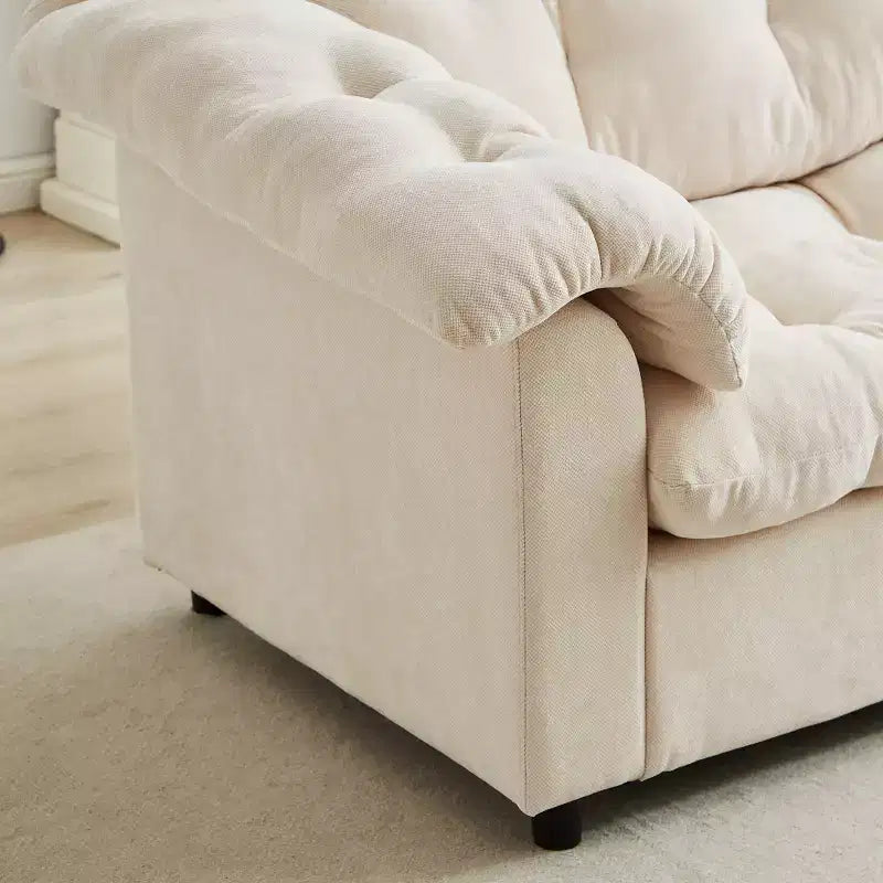 Zeus & Ruta 94.8 Modern Chenille Cloud Sofa with Deep Seat for for Living Room, Bedroom, Office