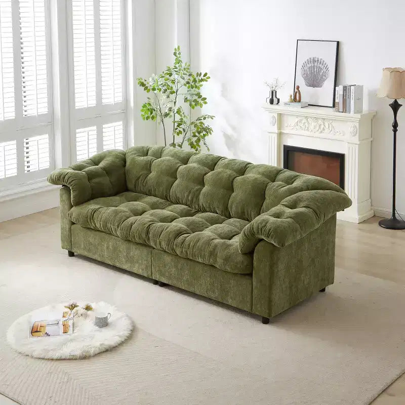 Zeus & Ruta 94.8 Modern Chenille Cloud Sofa with Deep Seat for for Living Room, Bedroom, Office