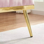 Causeuse rembourrée avec 2 oreillers, pieds en métal, canapé-lit en mousse pour chambre d'amis, bureau, salon.