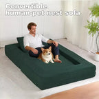 Canapé convertible Whisen, canapé-lit compression pour chien, canapé de sol moderne en velours côtelé avec oreiller, aucun assemblage requis