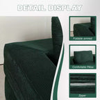 Canapé convertible Whisen, canapé-lit compression pour chien, canapé de sol moderne en velours côtelé avec oreiller, aucun assemblage requis
