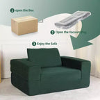 Canapé convertible Whisen, canapé-lit compression pour chien, canapé de sol moderne en velours côtelé avec oreiller, aucun assemblage requis