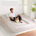 Canapé convertible Whisen, canapé-lit compression pour chien, canapé de sol moderne en velours côtelé avec oreiller, aucun assemblage requis