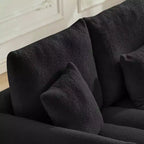 MAYEERTY 78 inch Premium Teddy Fabric Sofa with 3 Back Pillows and 3 Back Cushions Solid Wood Frame 3 Seat Sofa with Oversized Upholstered Chair