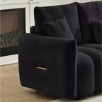 MAYEERTY 78 inch Premium Teddy Fabric Sofa with 3 Back Pillows and 3 Back Cushions Solid Wood Frame 3 Seat Sofa with Oversized Upholstered Chair