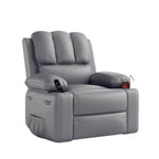 Oversize 27 Recliner Chair, Single PU Leather Sofa with Side Pocket, Chaise Lounge Reclining Seat with 2 Cup Holders for Living Room, Bedroom