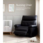 Oversized Recliner Chair - PU Leather Manual Recliner for Adults, Comfy Reclining Chair with Overstuffed Arms and Back, Side Pocket, Single Sofa