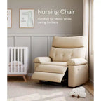 Oversized Recliner Chair - PU Leather Manual Recliner for Adults, Comfy Reclining Chair with Overstuffed Arms and Back, Side Pocket, Single Sofa