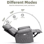 Oversized Recliner Chair - PU Leather Manual Recliner for Adults, Comfy Reclining Chair with Overstuffed Arms and Back, Side Pocket, Single Sofa
