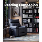 Oversized Recliner Chair - PU Leather Manual Recliner for Adults, Comfy Reclining Chair with Overstuffed Arms and Back, Side Pocket, Single Sofa