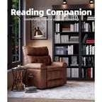 Oversized Recliner Chair - PU Leather Manual Recliner for Adults, Comfy Reclining Chair with Overstuffed Arms and Back, Side Pocket, Single Sofa