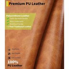 Oversized Recliner Chair - PU Leather Manual Recliner for Adults, Comfy Reclining Chair with Overstuffed Arms and Back, Side Pocket, Single Sofa
