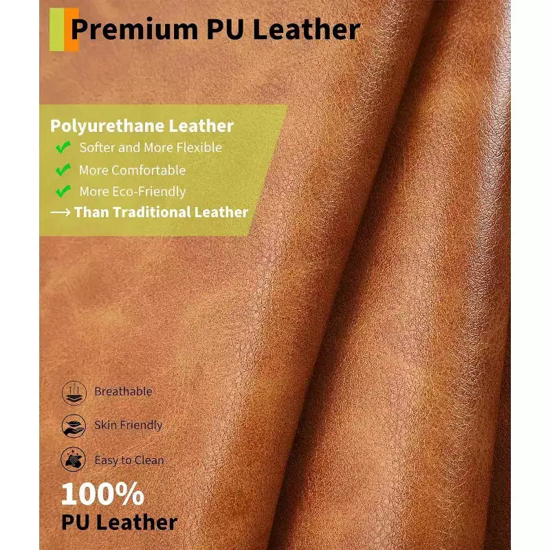 Oversized Recliner Chair - PU Leather Manual Recliner for Adults, Comfy Reclining Chair with Overstuffed Arms and Back, Side Pocket, Single Sofa