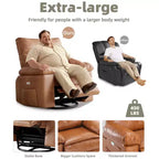 Oversized Recliner Chair - PU Leather Manual Recliner for Adults, Comfy Reclining Chair with Overstuffed Arms and Back, Side Pocket, Single Sofa