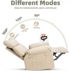 Oversized Recliner Chair - PU Leather Manual Recliner for Adults, Comfy Reclining Chair with Overstuffed Arms and Back, Side Pocket, Single Sofa