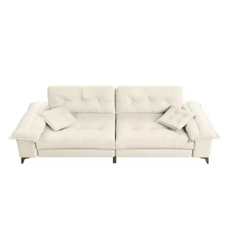 Whisen 104.7 Modern 4-Seat Cloud Sofa, Comfy Chenille Upholstered Couch with 2 Pillows, Wide Removable Armrests, Metal Legs