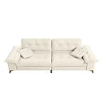 Whisen 104.7 Modern 4-Seat Cloud Sofa, Comfy Chenille Upholstered Couch with 2 Pillows, Wide Removable Armrests, Metal Legs