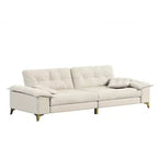 Whisen 104.7 Modern 4-Seat Cloud Sofa, Comfy Chenille Upholstered Couch with 2 Pillows, Wide Removable Armrests, Metal Legs
