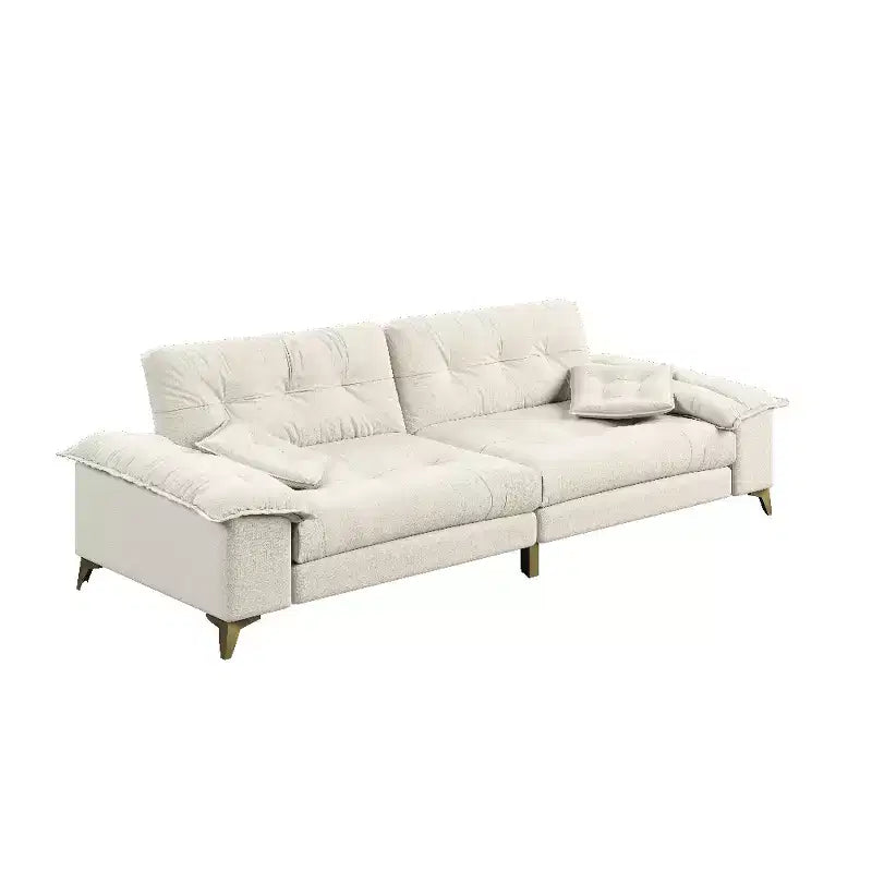 Whisen 104.7 Modern 4-Seat Cloud Sofa, Comfy Chenille Upholstered Couch with 2 Pillows, Wide Removable Armrests, Metal Legs