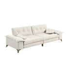 Whisen 104.7 Modern 4-Seat Cloud Sofa, Comfy Chenille Upholstered Couch with 2 Pillows, Wide Removable Armrests, Metal Legs
