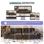 Whisen 104.7 Modern 4-Seat Cloud Sofa, Comfy Chenille Upholstered Couch with 2 Pillows, Wide Removable Armrests, Metal Legs