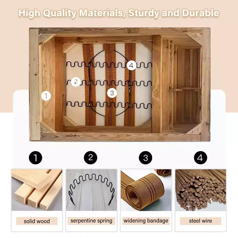 Whisen 104.7 Modern 4-Seat Cloud Sofa, Comfy Chenille Upholstered Couch with 2 Pillows, Wide Removable Armrests, Metal Legs