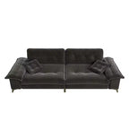 Whisen 104.7 Modern 4-Seat Cloud Sofa, Comfy Chenille Upholstered Couch with 2 Pillows, Wide Removable Armrests, Metal Legs