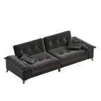 Whisen 104.7 Modern 4-Seat Cloud Sofa, Comfy Chenille Upholstered Couch with 2 Pillows, Wide Removable Armrests, Metal Legs