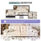 Whisen 104.7 Modern 4-Seat Cloud Sofa, Comfy Chenille Upholstered Couch with 2 Pillows, Wide Removable Armrests, Metal Legs