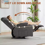 Oversized Recliner Chair with Massage and Heat - Manual Reclining Sofa with Cup Holders and Storage Pocket, Comfortable Overstuffed Deep Seat