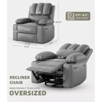 Oversized Recliner Chairs with Heat and Massage - 360 Swivel Lazy Recliner Chair for Adults Holder for Living Rooms, Bedrooms and Nurseries