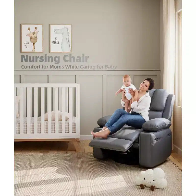 Oversized Recliner Chairs with Heat and Massage - 360 Swivel Lazy Recliner Chair for Adults Holder for Living Rooms, Bedrooms and Nurseries