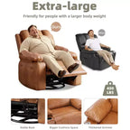 Oversized Recliner Chairs with Heat and Massage - 360 Swivel Lazy Recliner Chair for Adults Holder for Living Rooms, Bedrooms and Nurseries