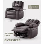 Oversized Recliner Chairs with Heat and Massage - 360 Swivel Lazy Recliner Chair for Adults Holder for Living Rooms, Bedrooms and Nurseries
