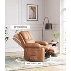 Oversized Recliner Chairs with Heat and Massage - 360 Swivel Lazy Recliner Chair for Adults Holder for Living Rooms, Bedrooms and Nurseries