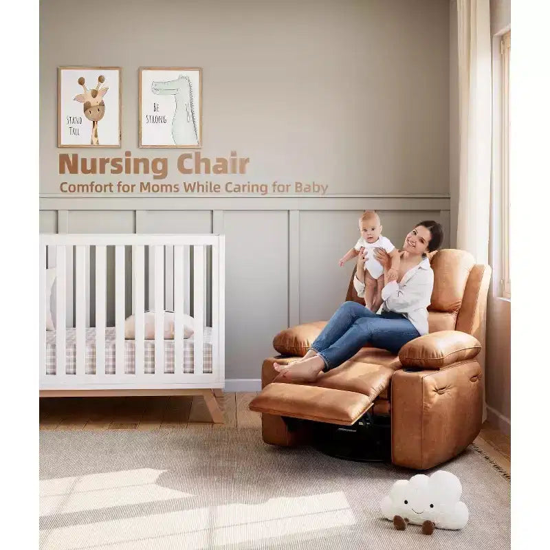 Oversized Recliner Chairs with Heat and Massage - 360 Swivel Lazy Recliner Chair for Adults Holder for Living Rooms, Bedrooms and Nurseries