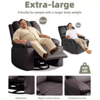 Oversized Recliner Chairs with Heat and Massage - 360 Swivel Lazy Recliner Chair for Adults Holder for Living Rooms, Bedrooms and Nurseries