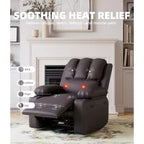 Oversized Recliner Chairs with Heat and Massage - 360 Swivel Lazy Recliner Chair for Adults Holder for Living Rooms, Bedrooms and Nurseries