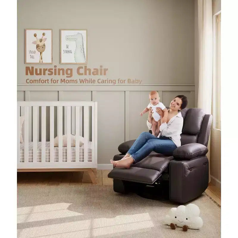 Oversized Recliner Chairs with Heat and Massage - 360 Swivel Lazy Recliner Chair for Adults Holder for Living Rooms, Bedrooms and Nurseries