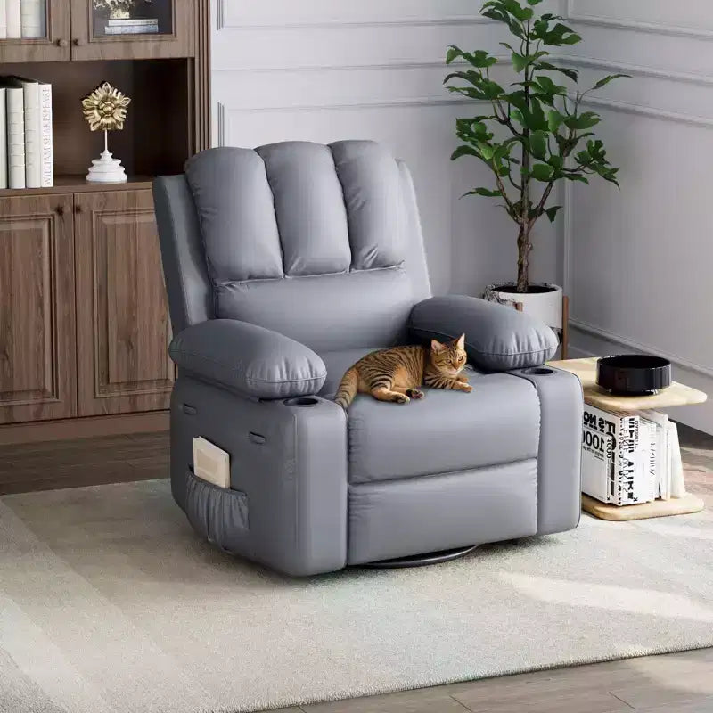 Oversized Recliner Chairs with Heat and Massage - 360 Swivel Lazy Recliner Chair for Adults Holder for Living Rooms, Bedrooms and Nurseries