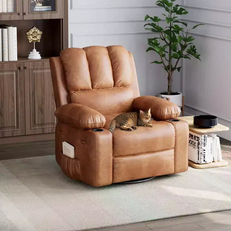 Oversized Recliner Chairs with Heat and Massage - 360 Swivel Lazy Recliner Chair for Adults Holder for Living Rooms, Bedrooms and Nurseries