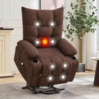 Power Lift Recliner Chair for Elderly - Electric Massage & Heat Recliner with 45 Assist Stand, Swivel Rocker with Cup Holders, Reclining Lounge