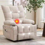 Power Lift Recliner Chair for Elderly - Electric Massage & Heat Recliner with 45 Assist Stand, Swivel Rocker with Cup Holders, Reclining Lounge