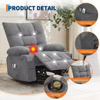 Power Lift Recliner Chair for Elderly - Electric Massage & Heat Recliner with 45 Assist Stand, Swivel Rocker with Cup Holders, Reclining Lounge