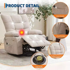 Power Lift Recliner Chair for Elderly - Electric Massage & Heat Recliner with 45 Assist Stand, Swivel Rocker with Cup Holders, Reclining Lounge